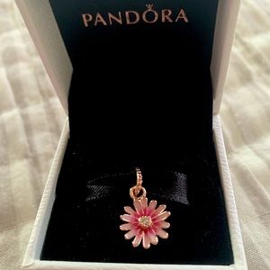 Pink Daisy flower pendant